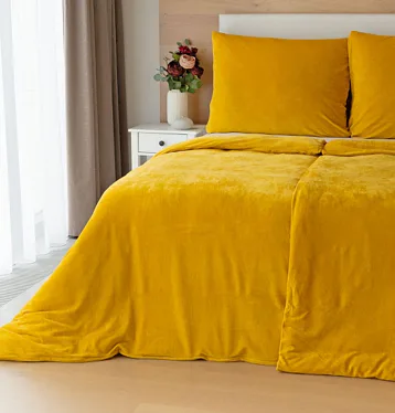 Bavlnený mikroplyš MEDOVO ŽLTÝ