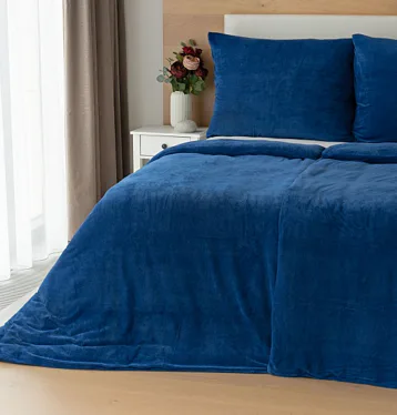 Bavlnený mikroplyš NAVY MODRÝ