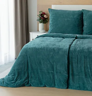 Bavlnený mikroplyš MODROZELENÝ