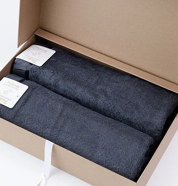 Dárkové balení ručníků Luna antracitová 2 ks