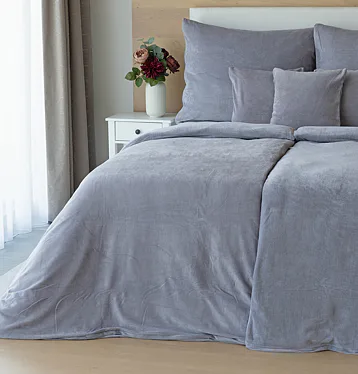 Povlečení Bavlněný mikroplyš STŘEDNĚ ŠEDÝ