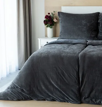 Bavlnený mikroplyš ANTRACITOVÝ