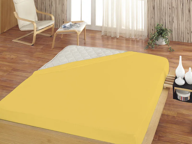 Prostěradlo Vanilkově žluté ELASTAN STANDARD