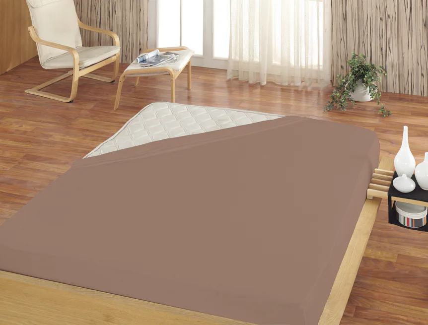 Prostěradlo Hnědé BAVLNĚNÝ MIKROPLYŠ PREMIUM